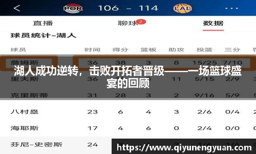 湖人成功逆转，击败开拓者晋级——一场篮球盛宴的回顾