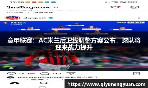 意甲联赛：AC米兰后卫线调整方案公布，球队将迎来战力提升