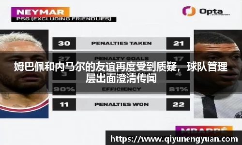姆巴佩和内马尔的友谊再度受到质疑，球队管理层出面澄清传闻